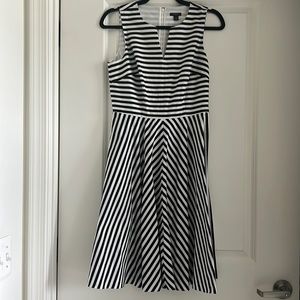 NWT black and white fit and flare dress